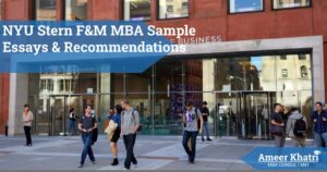 NYU Stern F&M MBA Essays and LOR